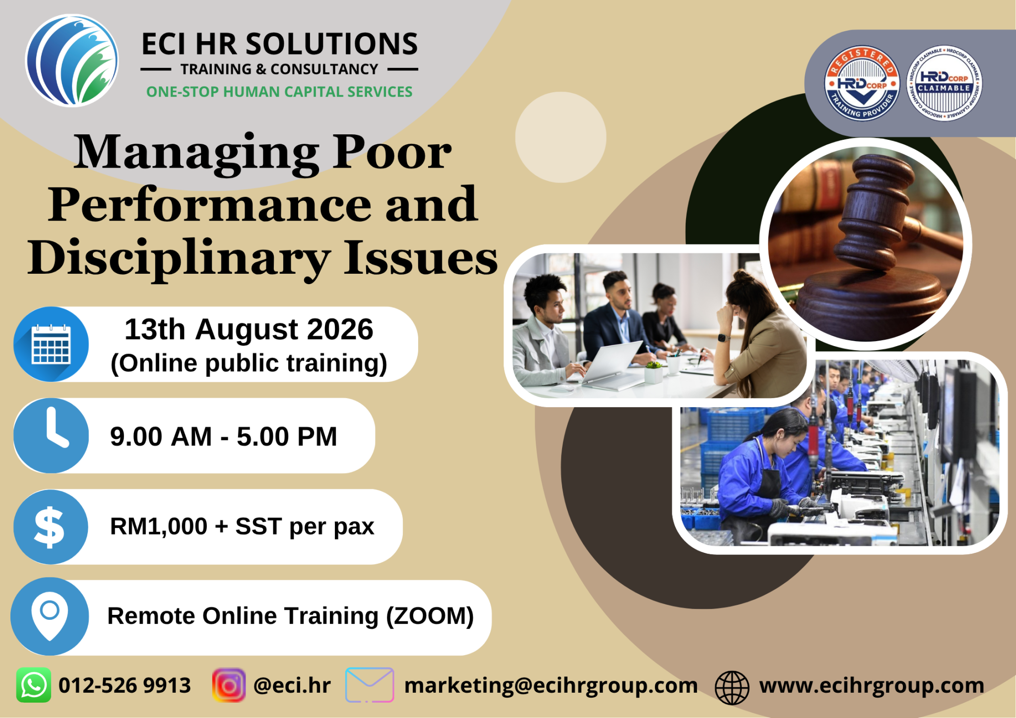 Managing Poor Performance and Disciplinary Issues (13.08.2026) - ECI HR ...